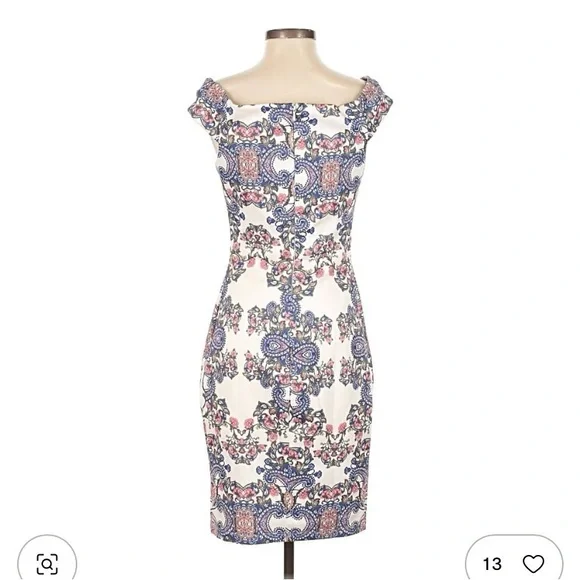 Elegant Floral brocade Print Dress by Venus - Picture 2 of 3